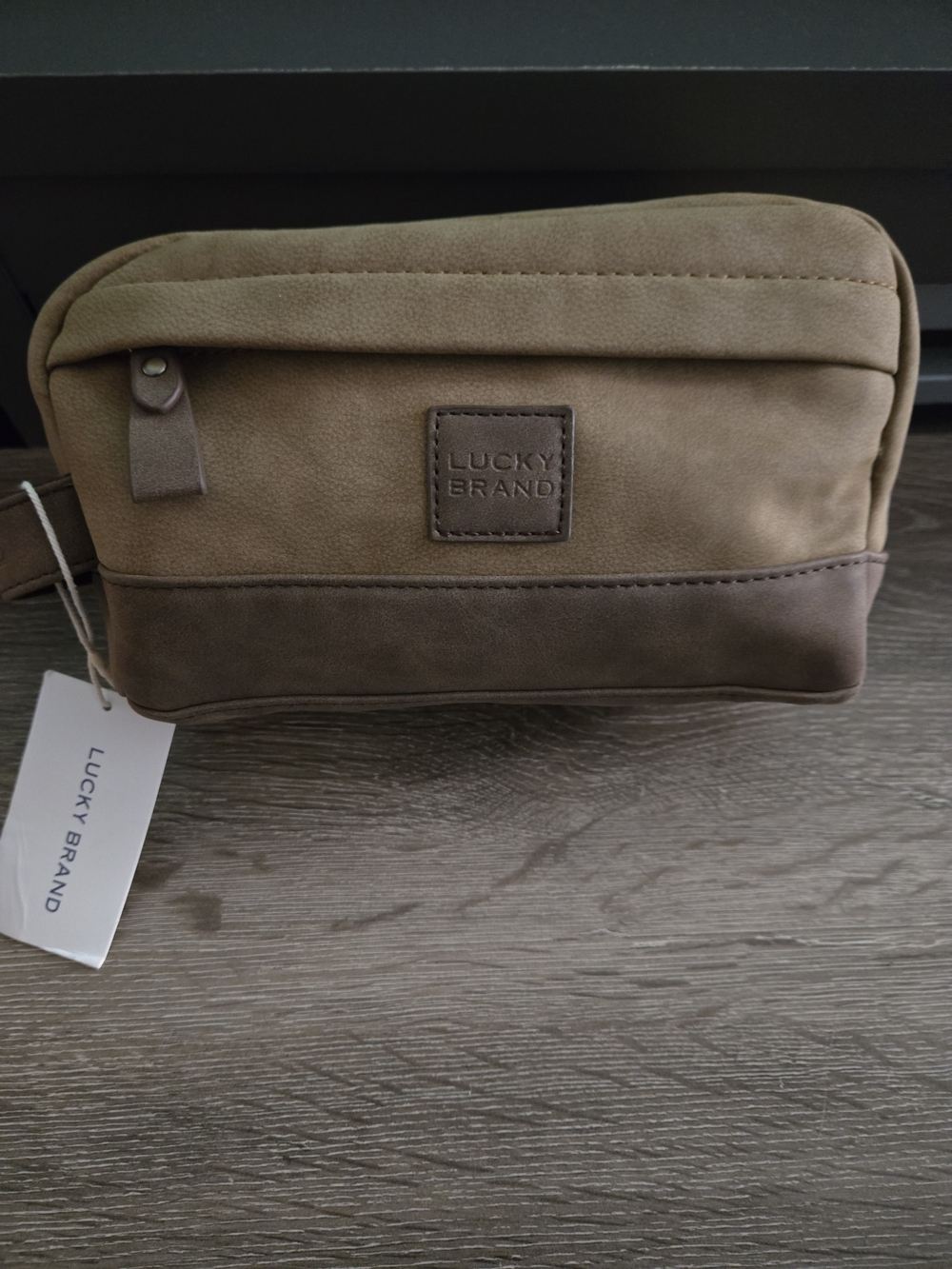 Lucky Brand Two-Tone Brown Men's Toiletry Bag